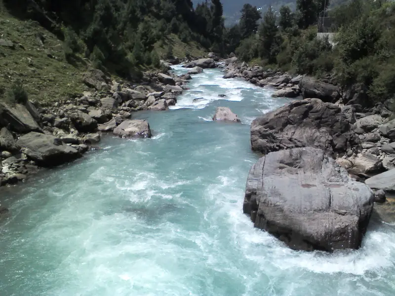 White water on the Sindh river in Ganderbal